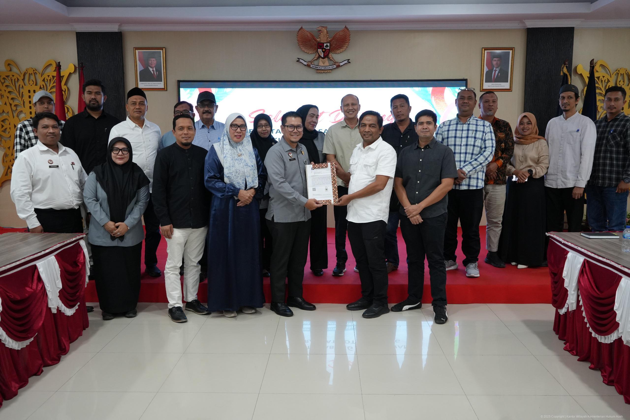 Harmonisasi RPJMK Sabang 2025–2029, Kemenkum Aceh Soroti Penyelarasan Regulasi dan Substansi