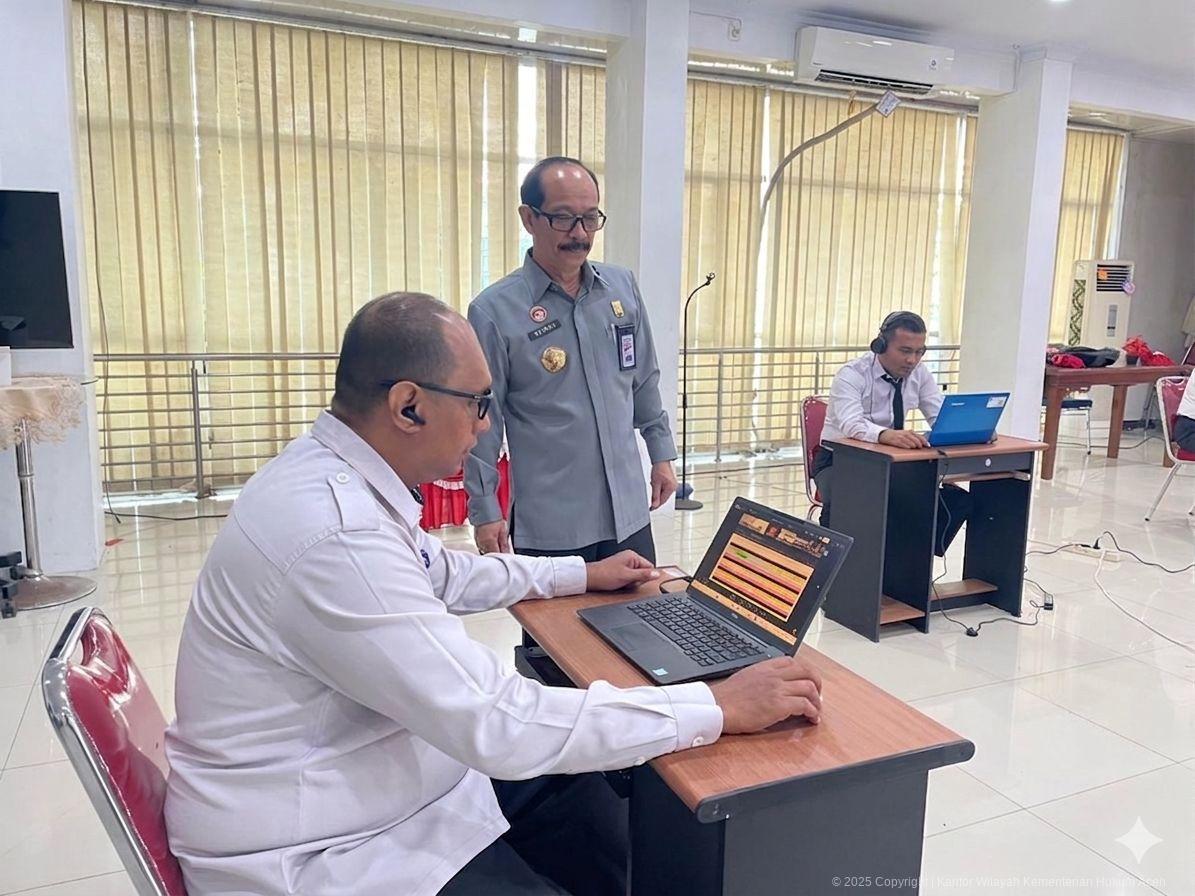 Cetak Aparatur Responsif, Kakanwil Kemenkum Aceh Pantau Ukom Analis KI dan SDM