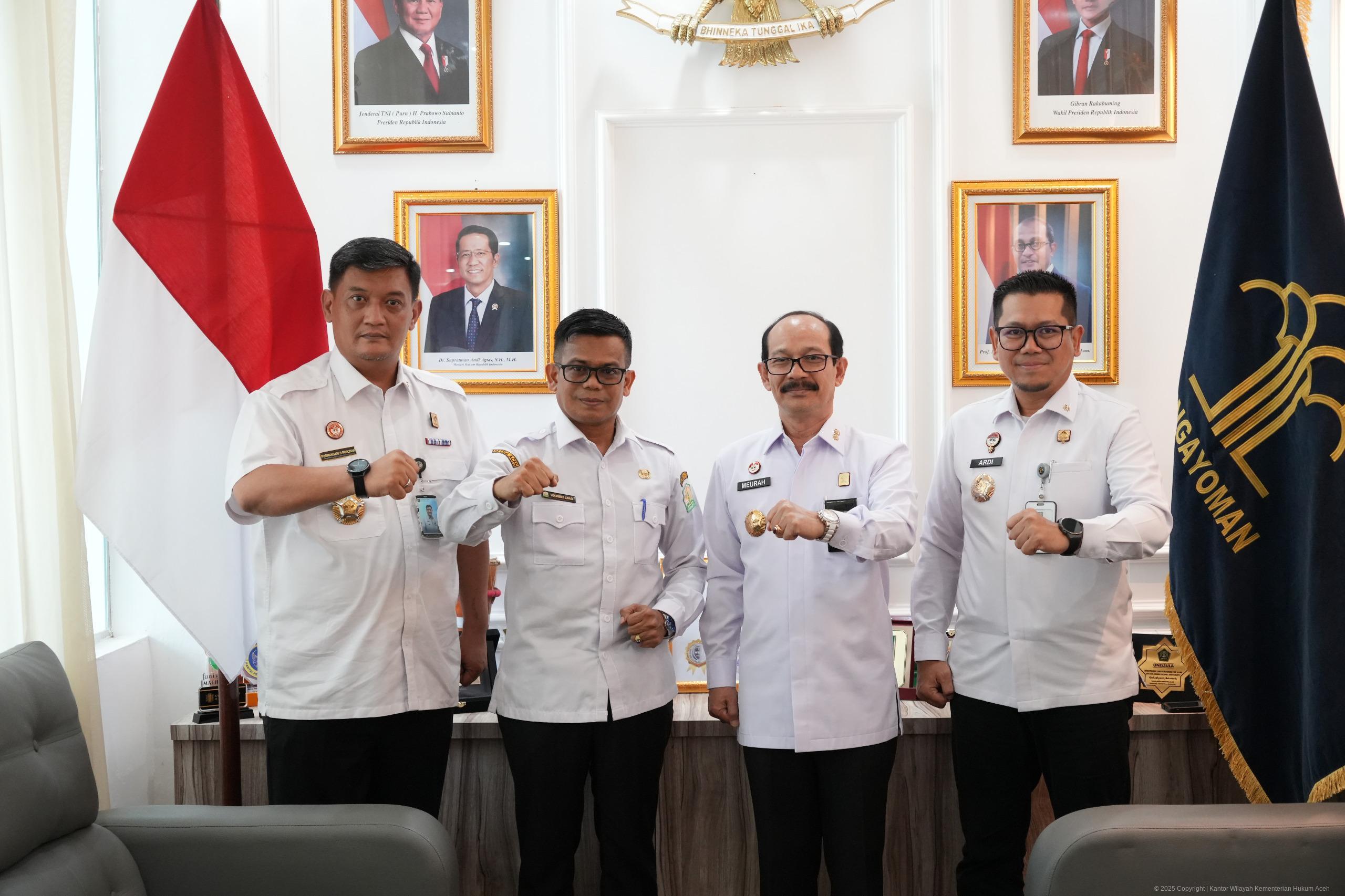 Kemenkum Aceh dan MAA Perkuat Sinergi Posbankum serta Peradilan Adat Gampong